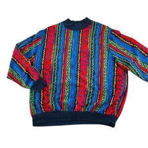 BonWorth Vintage Multicolor Striped 80s Thin Knit Pullover size XL Women's